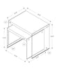 Monarch Specialties I 3287 Nesting Table, Set Of 2, Side, End, Accent, Living Room, Bedroom, Tempered Glass, Laminate, Glossy White, Clear, Contemporary, Modern - - Mounts For Less