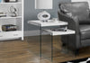 Monarch Specialties I 3287 Nesting Table, Set Of 2, Side, End, Accent, Living Room, Bedroom, Tempered Glass, Laminate, Glossy White, Clear, Contemporary, Modern - - Mounts For Less
