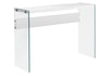 Monarch Specialties I 3288 Accent Table, Console, Entryway, Narrow, Sofa, Living Room, Bedroom, Tempered Glass, Laminate, Glossy White, Clear, Contemporary, Modern - - Mounts For Less