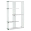 Monarch Specialties I 3290 Bookshelf, Bookcase, Etagere, 5 Tier, 60"h, Office, Bedroom, Tempered Glass, Laminate, Glossy White, Clear, Contemporary, Modern - - Mounts For Less