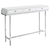 Monarch Specialties I 3297 Accent Table, Console, Entryway, Narrow, Sofa, Storage Drawer, Living Room, Bedroom, Metal, Laminate, Glossy White, Chrome, Contemporary, Modern - - Mounts For Less
