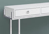 Monarch Specialties I 3297 Accent Table, Console, Entryway, Narrow, Sofa, Storage Drawer, Living Room, Bedroom, Metal, Laminate, Glossy White, Chrome, Contemporary, Modern - - Mounts For Less