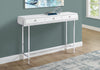 Monarch Specialties I 3297 Accent Table, Console, Entryway, Narrow, Sofa, Storage Drawer, Living Room, Bedroom, Metal, Laminate, Glossy White, Chrome, Contemporary, Modern - - Mounts For Less