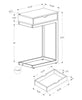 Monarch Specialties I 3373 Accent Table, C-shaped, End, Side, Snack, Storage Drawer, Living Room, Bedroom, Metal, Laminate, Grey, Chrome, Contemporary, Modern - - Mounts For Less