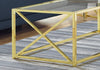 Monarch Specialties I 3444 Coffee Table, Accent, Cocktail, Rectangular, Living Room, 44"l, Metal, Tempered Glass, Gold, Contemporary, Modern - - Mounts For Less