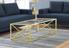 Monarch Specialties I 3444 Coffee Table, Accent, Cocktail, Rectangular, Living Room, 44"l, Metal, Tempered Glass, Gold, Contemporary, Modern - - Mounts For Less