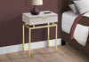 Monarch Specialties I 3463 Accent Table, Side, End, Nightstand, Lamp, Storage Drawer, Living Room, Bedroom, Metal, Laminate, Beige Marble Look, Gold, Contemporary, Modern - - Mounts For Less