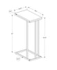 Monarch Specialties I 3467 Accent Table, C-shaped, End, Side, Snack, Living Room, Bedroom, Metal, Laminate, Black, Contemporary, Modern - - Mounts For Less