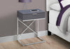 Monarch Specialties I 3474 Accent Table, Side, End, Nightstand, Lamp, Storage Drawer, Living Room, Bedroom, Metal, Laminate, Grey, Chrome, Contemporary, Modern - - Mounts For Less