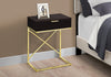 Monarch Specialties I 3476 Accent Table, Side, End, Nightstand, Lamp, Storage Drawer, Living Room, Bedroom, Metal, Laminate, Brown, Gold, Contemporary, Modern - - Mounts For Less