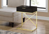 Monarch Specialties I 3476 Accent Table, Side, End, Nightstand, Lamp, Storage Drawer, Living Room, Bedroom, Metal, Laminate, Brown, Gold, Contemporary, Modern - - Mounts For Less