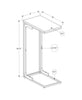 Monarch Specialties I 3478 Accent Table, C-shaped, End, Side, Snack, Living Room, Bedroom, Metal, Laminate, White, Contemporary, Modern - - Mounts For Less