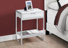 Monarch Specialties I 3480 Accent Table, Side, End, Nightstand, Lamp, Storage Drawer, Living Room, Bedroom, Metal, Laminate, Glossy White, Chrome, Contemporary, Modern - - Mounts For Less