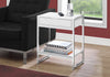 Monarch Specialties I 3480 Accent Table, Side, End, Nightstand, Lamp, Storage Drawer, Living Room, Bedroom, Metal, Laminate, Glossy White, Chrome, Contemporary, Modern - - Mounts For Less