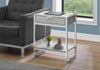 Monarch Specialties I 3481 Accent Table, Side, End, Nightstand, Lamp, Storage Drawer, Living Room, Bedroom, Metal, Laminate, Grey, Chrome, Contemporary, Modern - - Mounts For Less