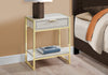 Monarch Specialties I 3483 Accent Table, Side, End, Nightstand, Lamp, Storage Drawer, Living Room, Bedroom, Metal, Laminate, Beige Marble Look, Gold, Contemporary, Modern - - Mounts For Less