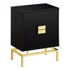 Monarch Specialties I 3496 Accent Table, Side, End, Nightstand, Lamp, Storage Drawer, Living Room, Bedroom, Metal, Laminate, Brown, Gold, Contemporary, Modern - - Mounts For Less