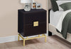 Monarch Specialties I 3496 Accent Table, Side, End, Nightstand, Lamp, Storage Drawer, Living Room, Bedroom, Metal, Laminate, Brown, Gold, Contemporary, Modern - - Mounts For Less