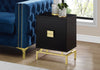 Monarch Specialties I 3496 Accent Table, Side, End, Nightstand, Lamp, Storage Drawer, Living Room, Bedroom, Metal, Laminate, Brown, Gold, Contemporary, Modern - - Mounts For Less
