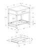 Monarch Specialties I 3501 Accent Table, Side, End, Nightstand, Lamp, Storage Drawer, Living Room, Bedroom, Metal, Laminate, Tempered Glass, Brown, Black, Contemporary, Modern - - Mounts For Less