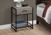 Monarch Specialties I 3501 Accent Table, Side, End, Nightstand, Lamp, Storage Drawer, Living Room, Bedroom, Metal, Laminate, Tempered Glass, Brown, Black, Contemporary, Modern - - Mounts For Less