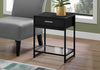 Monarch Specialties I 3502 Accent Table, Side, End, Nightstand, Lamp, Storage Drawer, Living Room, Bedroom, Metal, Laminate, Tempered Glass, Black, Clear, Contemporary, Modern - - Mounts For Less