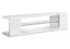 Monarch Specialties I 3535 Tv Stand, 60 Inch, Console, Media Entertainment Center, Storage Shelves, Living Room, Bedroom, Laminate, Tempered Glass, Glossy White, Clear, Contemporary, Modern - - Mounts For Less