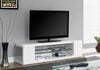 Monarch Specialties I 3535 Tv Stand, 60 Inch, Console, Media Entertainment Center, Storage Shelves, Living Room, Bedroom, Laminate, Tempered Glass, Glossy White, Clear, Contemporary, Modern - - Mounts For Less