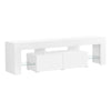 Monarch Specialties I 3548 Tv Stand, 63 Inch, Console, Media Entertainment Center, Storage Cabinet, Living Room, Bedroom, Laminate, Glossy White, Clear, Contemporary, Modern - - Mounts For Less