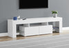 Monarch Specialties I 3548 Tv Stand, 63 Inch, Console, Media Entertainment Center, Storage Cabinet, Living Room, Bedroom, Laminate, Glossy White, Clear, Contemporary, Modern - - Mounts For Less