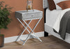 Monarch Specialties I 3551 Accent Table - 24"H / Grey Cement / Chrome Metal - - Mounts For Less