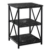 Monarch Specialties I 3595 Accent Table, Side, End, Nightstand, Lamp, Living Room, Bedroom, Metal, Laminate, Black Marble Look, Contemporary, Modern - - Mounts For Less