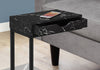 Monarch Specialties I 3604 Accent Table, C-shaped, End, Side, Snack, Storage Drawer, Living Room, Bedroom, Metal, Laminate, Black Marble Look, Contemporary, Modern - - Mounts For Less