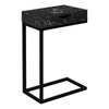 Monarch Specialties I 3604 Accent Table, C-shaped, End, Side, Snack, Storage Drawer, Living Room, Bedroom, Metal, Laminate, Black Marble Look, Contemporary, Modern - - Mounts For Less