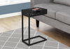 Monarch Specialties I 3604 Accent Table, C-shaped, End, Side, Snack, Storage Drawer, Living Room, Bedroom, Metal, Laminate, Black Marble Look, Contemporary, Modern - - Mounts For Less