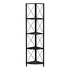 Monarch Specialties I 3650 Bookshelf, Bookcase, Etagere, Corner, 4 Tier, 60"h, Office, Bedroom, Metal, Laminate, Black Marble Look, Contemporary, Modern - - Mounts For Less