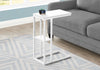 Monarch Specialties I 3676 Accent Table, C-shaped, End, Side, Snack, Living Room, Bedroom, Metal, Laminate, White, Contemporary, Modern - - Mounts For Less