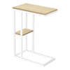 Monarch Specialties I 3677 Accent Table, C-shaped, End, Side, Snack, Living Room, Bedroom, Metal, Laminate, Natural, White, Contemporary, Modern - - Mounts For Less