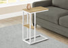 Monarch Specialties I 3677 Accent Table, C-shaped, End, Side, Snack, Living Room, Bedroom, Metal, Laminate, Natural, White, Contemporary, Modern - - Mounts For Less