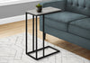 Monarch Specialties I 3762 Accent Table, C-shaped, End, Side, Snack, Living Room, Bedroom, Metal, Laminate, Grey, Black, Contemporary, Modern - - Mounts For Less