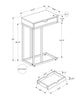 Monarch Specialties I 3774 Accent Table, C-shaped, End, Side, Snack, Storage Drawer, Living Room, Bedroom, Metal, Laminate, White, Grey, Contemporary, Modern - - Mounts For Less