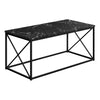 Monarch Specialties I 3783 Coffee Table, Accent, Cocktail, Rectangular, Living Room, 40"l, Metal, Laminate, Black Marble Look, Contemporary, Modern - - Mounts For Less