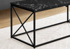 Monarch Specialties I 3783 Coffee Table, Accent, Cocktail, Rectangular, Living Room, 40"l, Metal, Laminate, Black Marble Look, Contemporary, Modern - - Mounts For Less