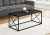 Monarch Specialties I 3783 Coffee Table, Accent, Cocktail, Rectangular, Living Room, 40"l, Metal, Laminate, Black Marble Look, Contemporary, Modern - - Mounts For Less