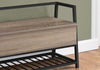 Monarch Specialties I 4501 Bench, Entryway, Hallway, Storage, 42" Rectangular, Metal, Laminate, Brown, Black, Contemporary, Modern - - Mounts For Less