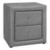 Monarch Specialties I 5602 Bedroom Accent, Nightstand, End, Side, Lamp, Storage Drawer, Bedroom, Upholstered, Pu Leather Look, Grey, Transitional - - Mounts For Less