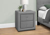Monarch Specialties I 5602 Bedroom Accent, Nightstand, End, Side, Lamp, Storage Drawer, Bedroom, Upholstered, Pu Leather Look, Grey, Transitional - - Mounts For Less
