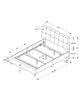 Monarch Specialties I 5605Q Bed, Queen Size, Platform, Bedroom, Frame, Upholstered, Linen Look, Wood Legs, Beige, Black, Transitional - - Mounts For Less