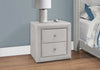 Monarch Specialties I 5606 Bedroom Accent, Nightstand, End, Side, Lamp, Storage Drawer, Bedroom, Upholstered, Velvet, Grey, Transitional - - Mounts For Less