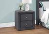 Monarch Specialties I 5607 Bedroom Accent, Nightstand, End, Side, Lamp, Storage Drawer, Bedroom, Upholstered, Velvet, Grey, Transitional - - Mounts For Less